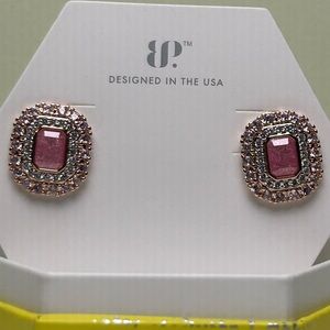 OG earring.  Beautiful Pink Ice Crystal earrings on Rose Gold